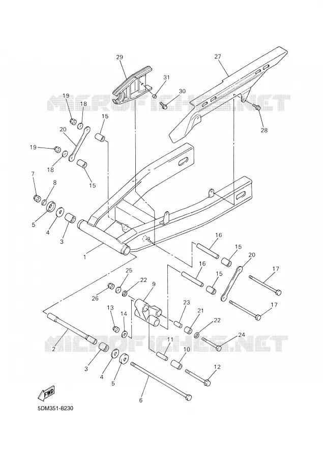 ACHTERBRUG Yamaha MOTO 600 2000 FAZER  FZS600SP