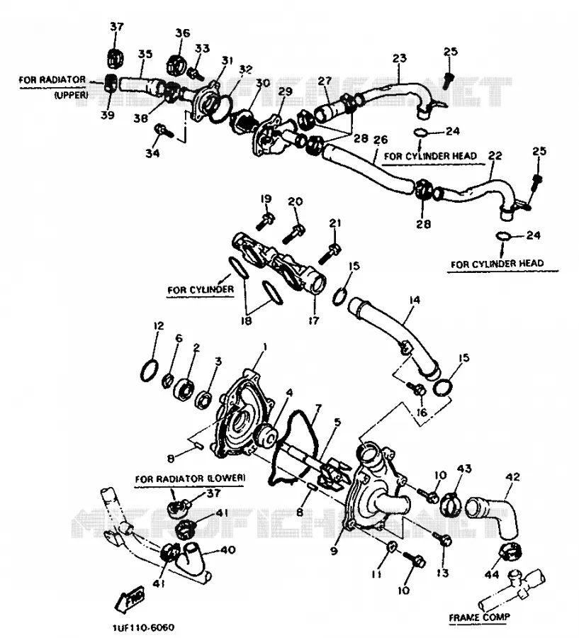 WATERPOMP / SLANGEN Yamaha MOTO 750 1987 FZX  FZX750