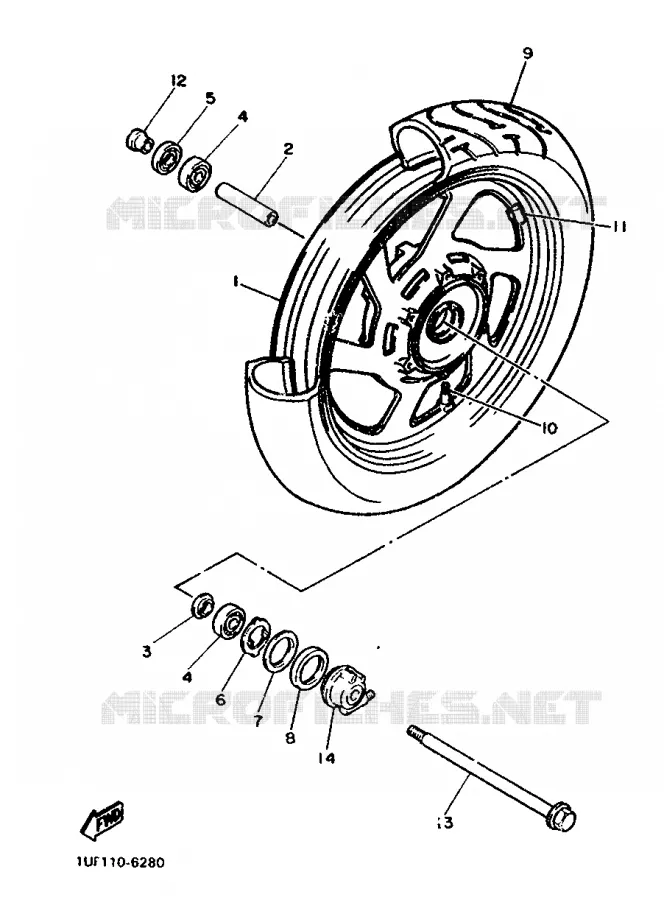 VOORWIEL Yamaha MOTO 750 1987 FZX  FZX750