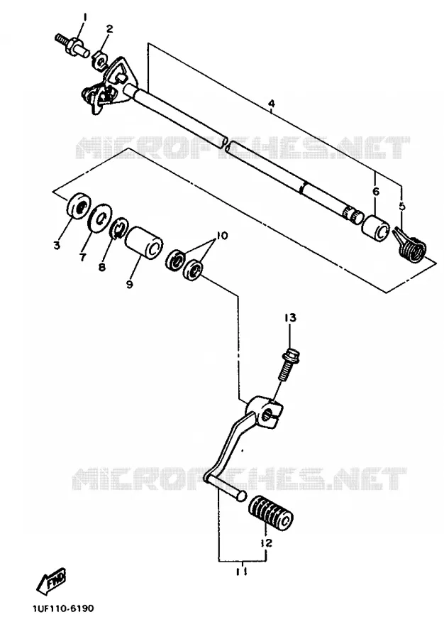 SCHAKEL STANG / PEDAAL Yamaha MOTO 750 1988 FZX  FZX750