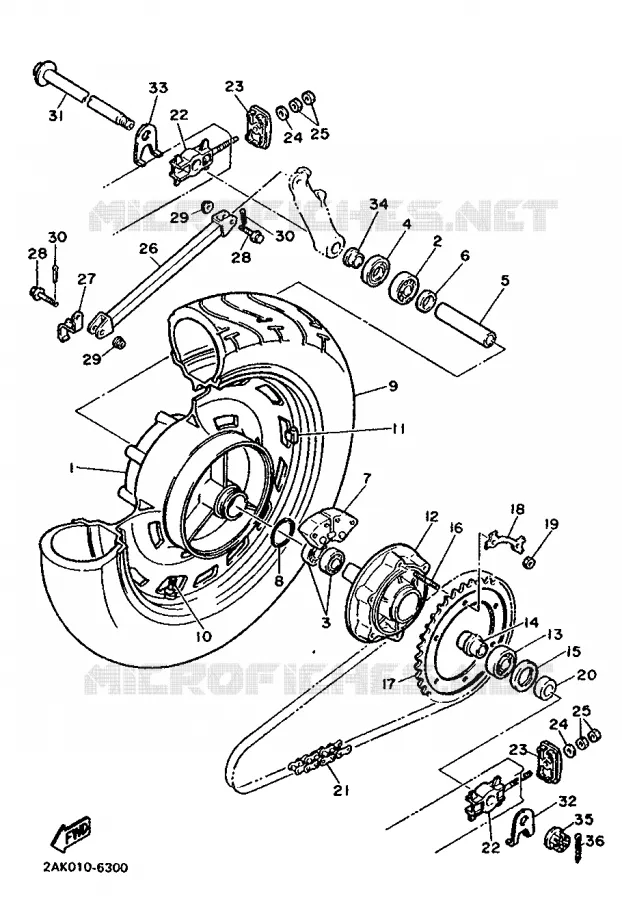ACHTERWIEL Yamaha MOTO 750 1988 FZX  FZX750