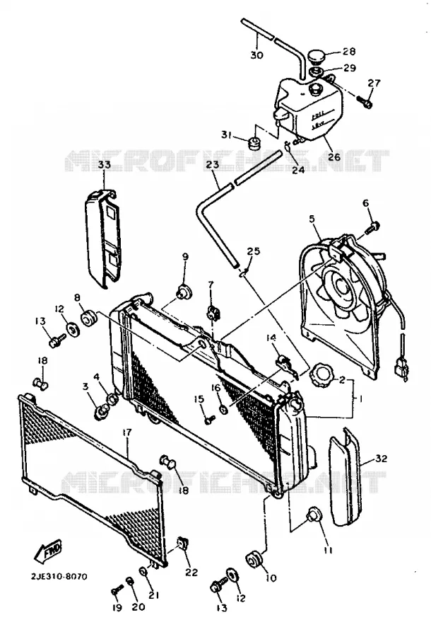 RADIATEUR / SLANG Yamaha MOTO 750 1993 FZX  FZX750