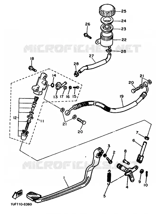 REMPOMP ACHTER Yamaha MOTO 750 1993 FZX  FZX750