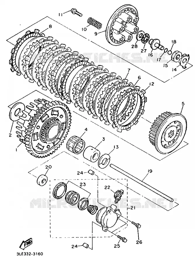 STARTMOTOR KOPPELINGS Yamaha MOTO 1000 1994 GTS  GTS1000