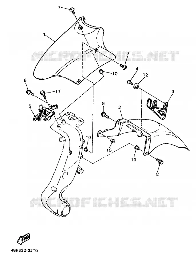 VOORSPATBORD Yamaha MOTO 1000 1993 GTS ABS  GTS1000A