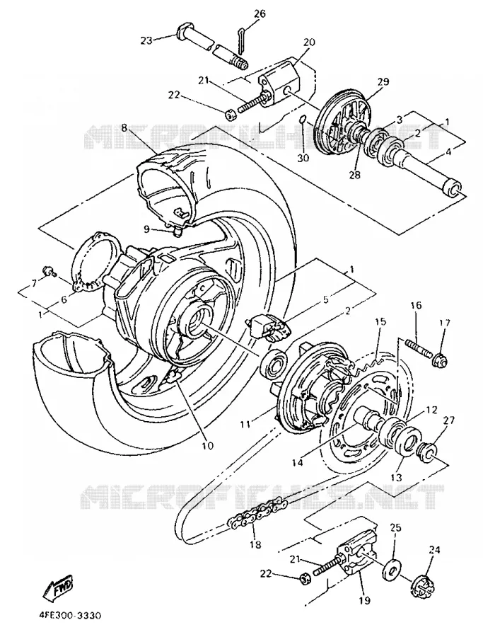 ACHTERWIEL Yamaha MOTO 1000 1993 GTS ABS  GTS1000A
