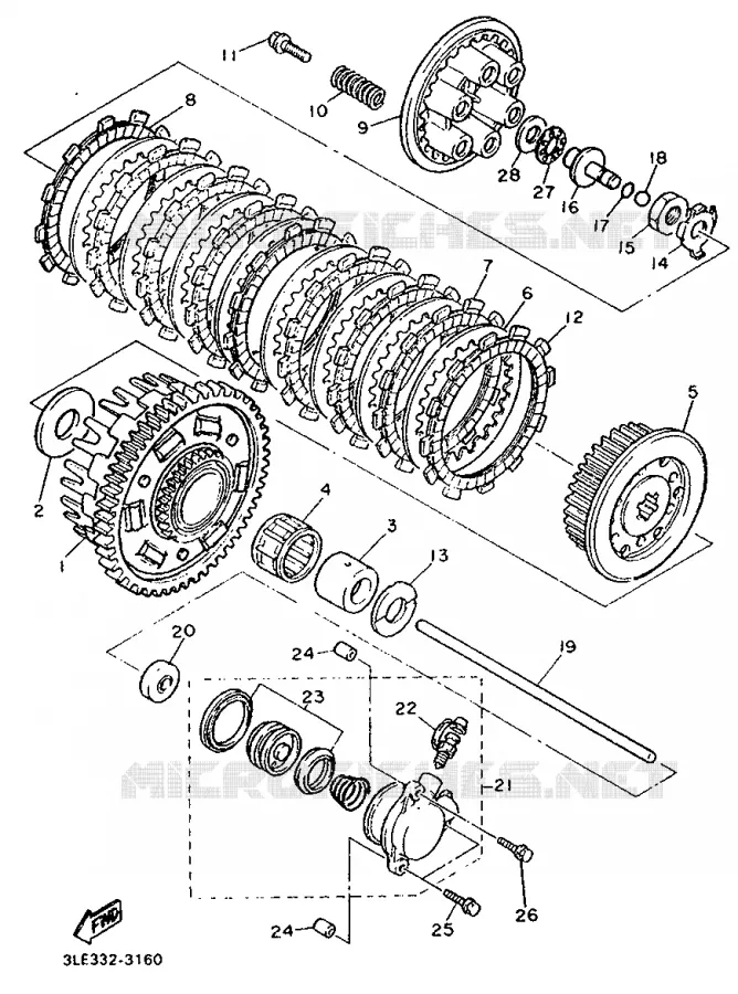 STARTMOTOR KOPPELINGS Yamaha MOTO 1000 1994 GTS ABS  GTS1000A