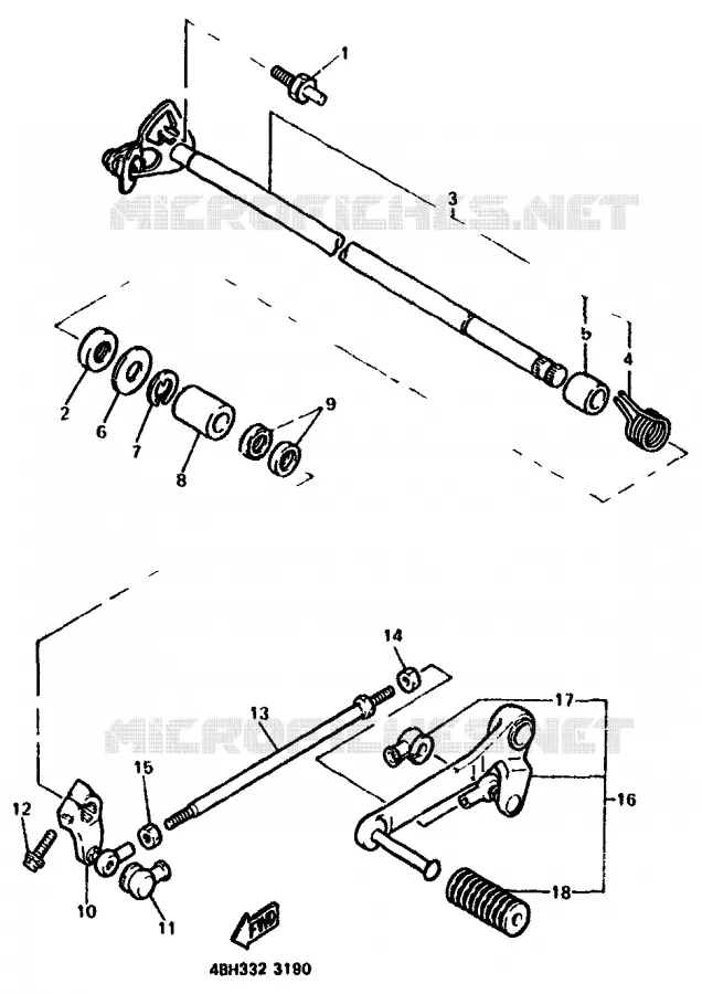 SCHAKEL STANG / PEDAAL Yamaha MOTO 1000 1994 GTS ABS  GTS1000A