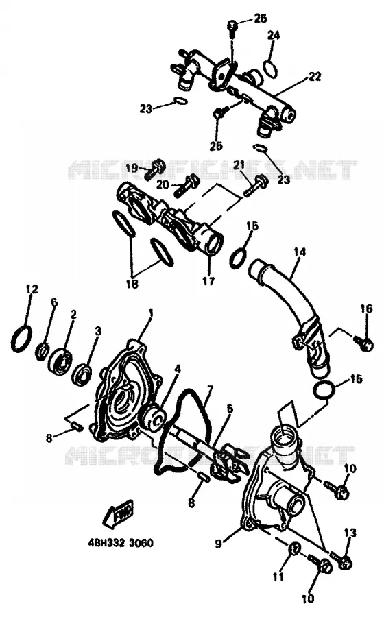 WATERPOMP / SLANGEN Yamaha MOTO 1000 1994 GTS ABS  GTS1000A