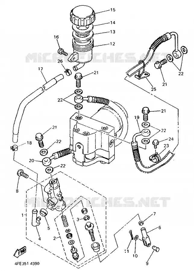 REMPOMP ACHTER 2 Yamaha MOTO 1000 1998 GTS ABS  GTS1000A