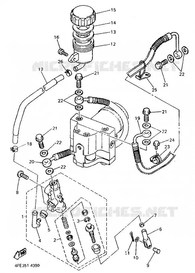 REMPOMP ACHTER 2 Yamaha MOTO 1000 1998 GTS ABS  GTS1000A
