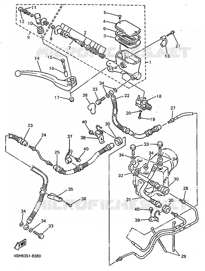 POMP VOOR 2 Yamaha MOTO 1000 1998 GTS ABS  GTS1000A