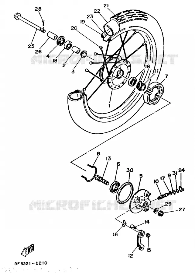VOORWIEL Yamaha SCOOTER 50 1992 MACHG  MA50M