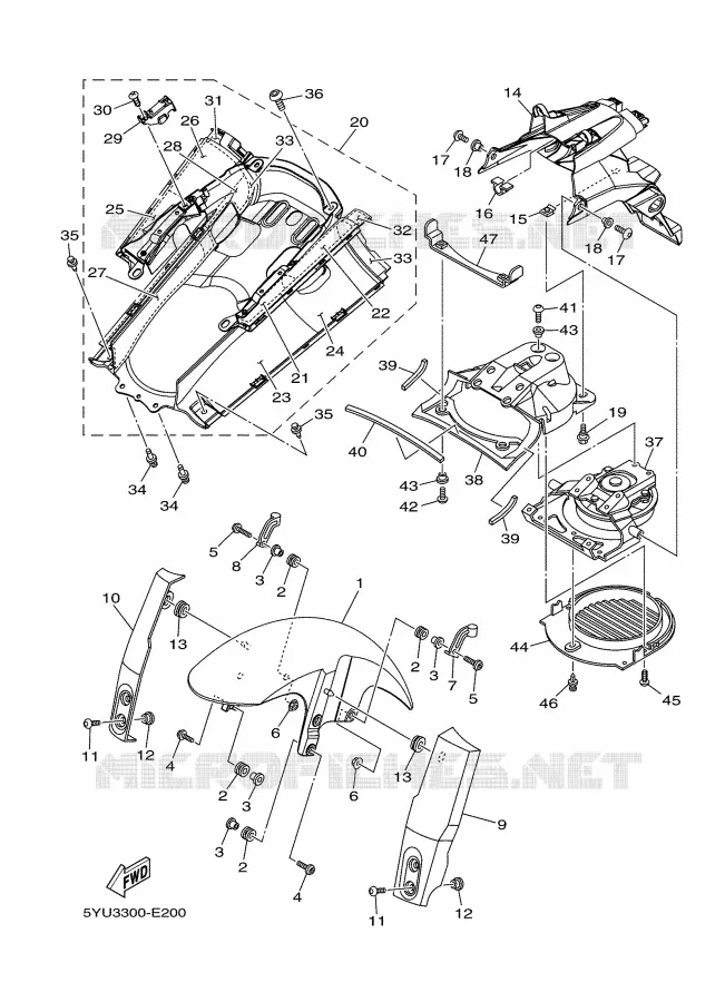 SPATBORD Yamaha MOTO 1700 2006 MT01  MT01