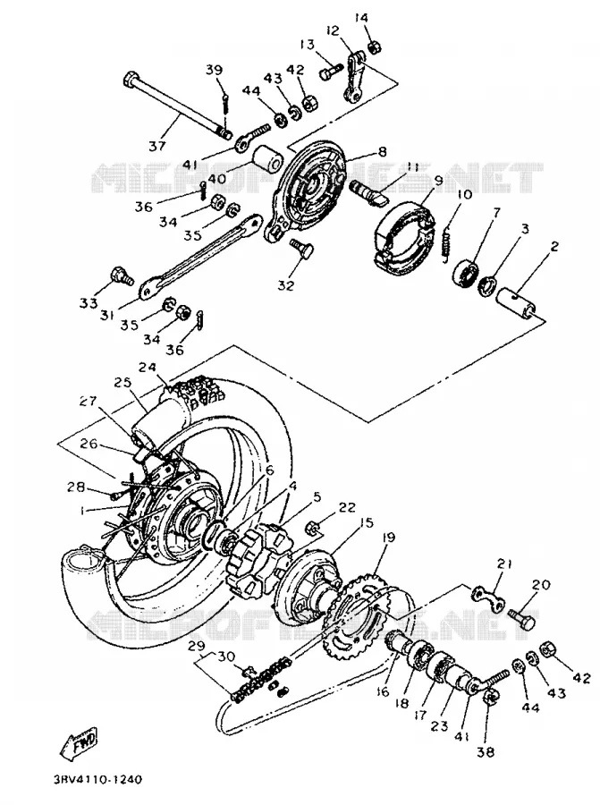 ACHTERWIEL Yamaha MOTO 80 1996 PW  PW80