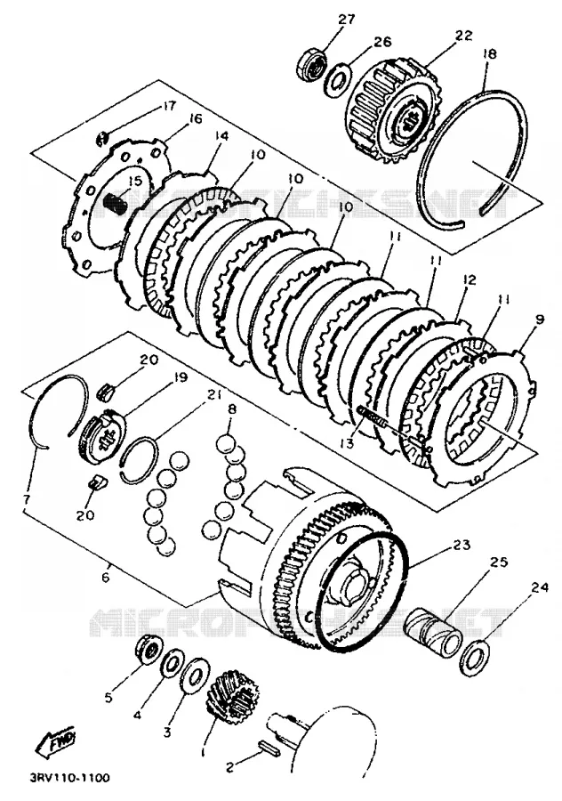 STARTMOTOR KOPPELINGS Yamaha MOTO 80 1997 PW  PW80