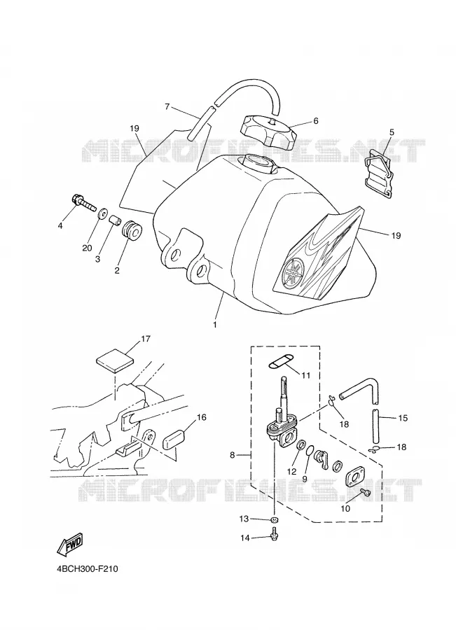 BENZINE TANK Yamaha MOTO 80 2007 PW  PW80