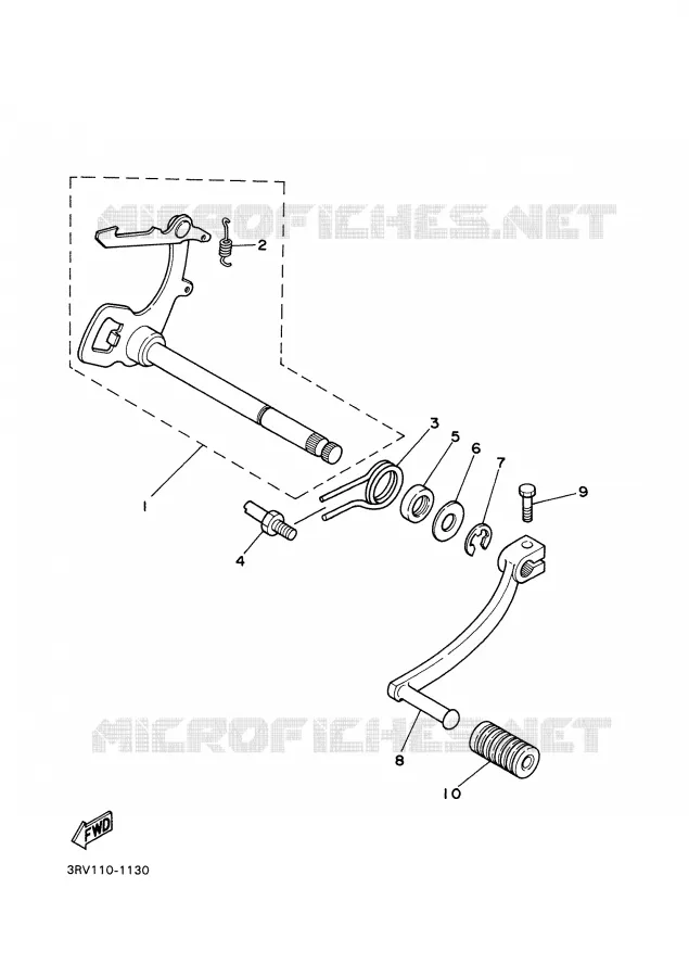 SCHAKEL STANG / PEDAAL Yamaha MOTO 80 2008 PW  PW80X