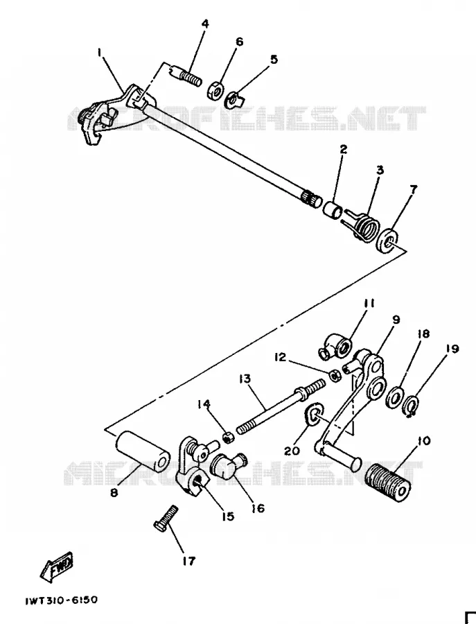 SCHAKEL STANG / PEDAAL Yamaha MOTO 350 1991 RDLC  RD350LC