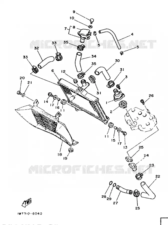 RADIATEUR / SLANG Yamaha MOTO 350 1991 RDLC  RD350LC