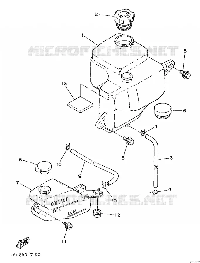 OLIE RESERVOIR Yamaha MOTO 350 1992 RDLC  RD350LC