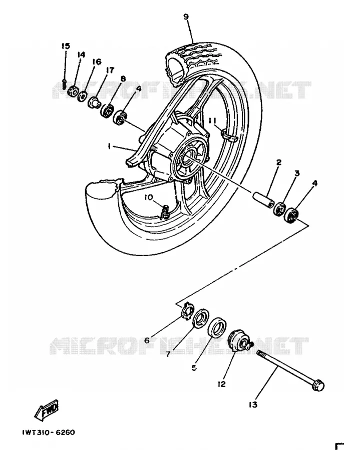 VOORWIEL Yamaha MOTO 350 1992 RDLC  RD350LC