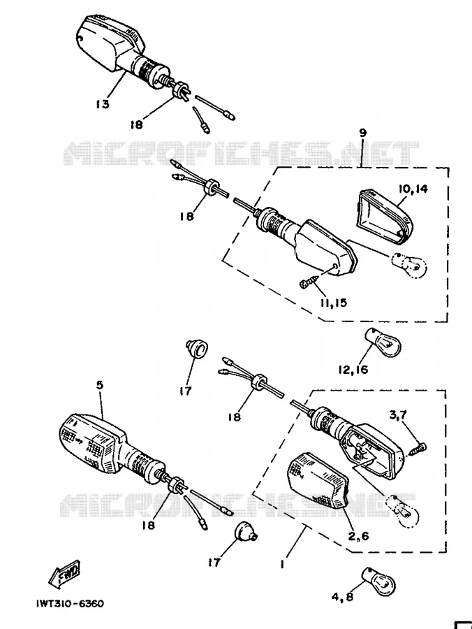 KNIPPERLICHT Yamaha MOTO 350 1986 RDLC  RD350LC (37KW)