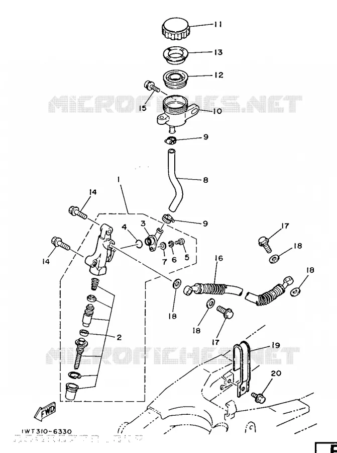 REMPOMP ACHTER Yamaha MOTO 350 1986 RDLC  RD350LCF