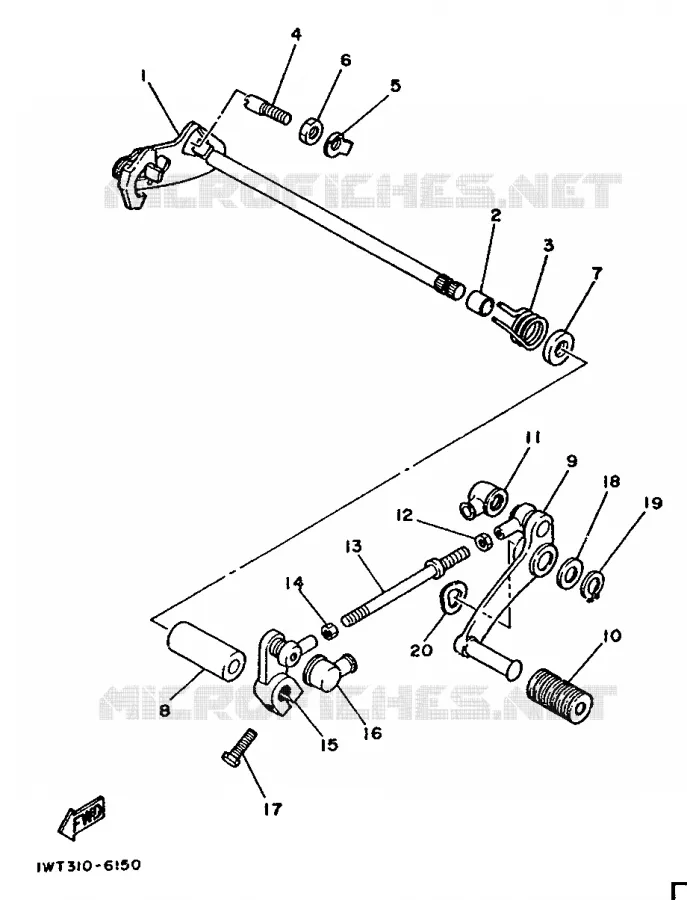 SCHAKEL STANG / PEDAAL Yamaha MOTO 350 1988 RDLC  RD350LCF