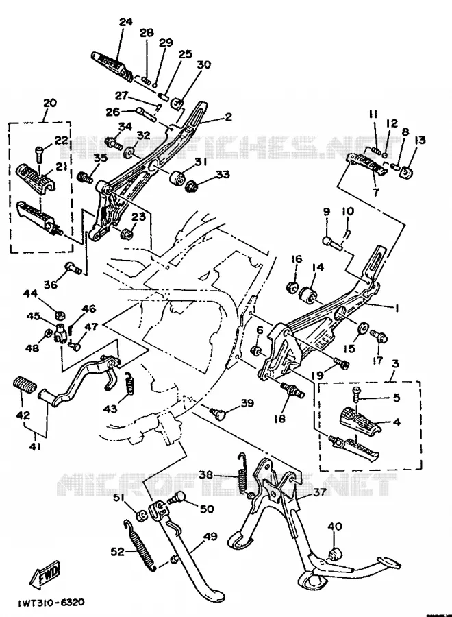 STANDAARD / VOETSTEUN Yamaha MOTO 350 1988 RDLC  RD350LCF