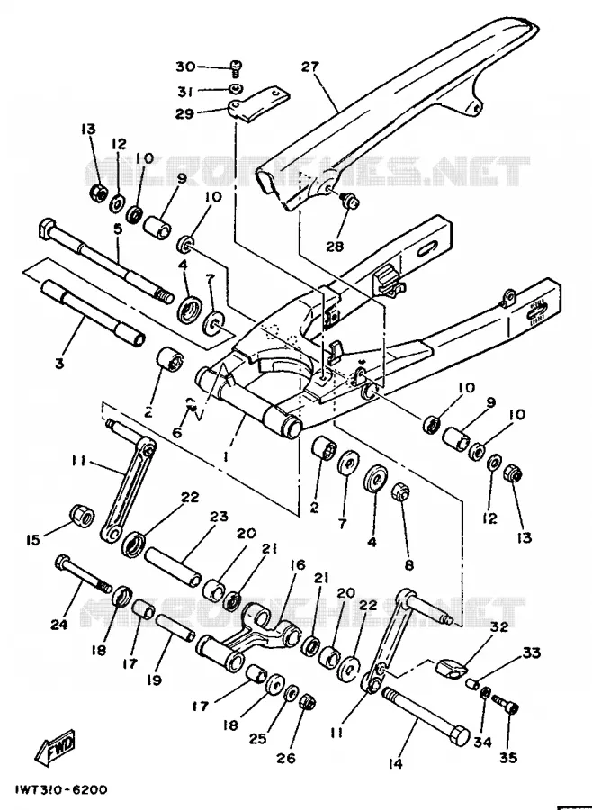 ACHTERBRUG Yamaha MOTO 350 1988 RDLC  RD350LCF