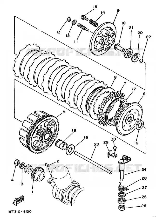 STARTMOTOR KOPPELINGS Yamaha MOTO 350 1988 RDLC  RD350LCF