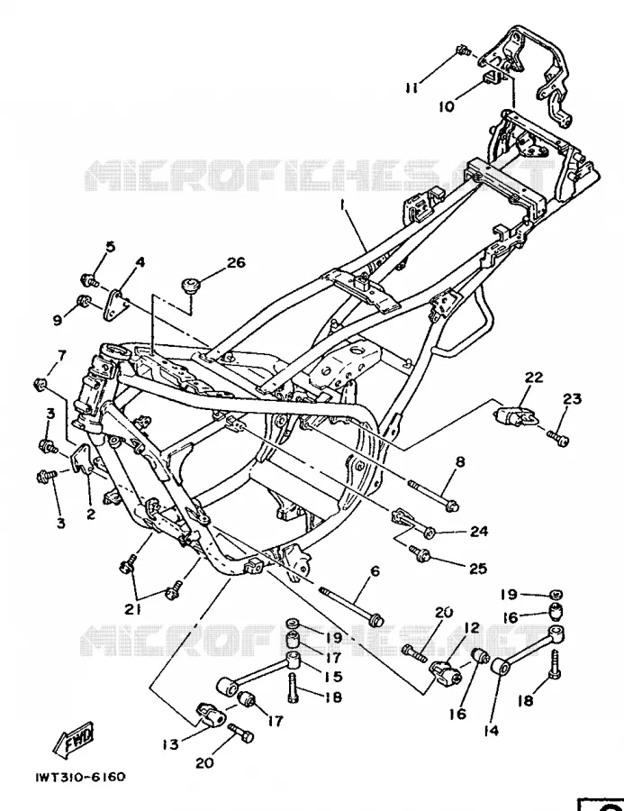 FRAME Yamaha MOTO 350 1988 RDLC  RD350LCF