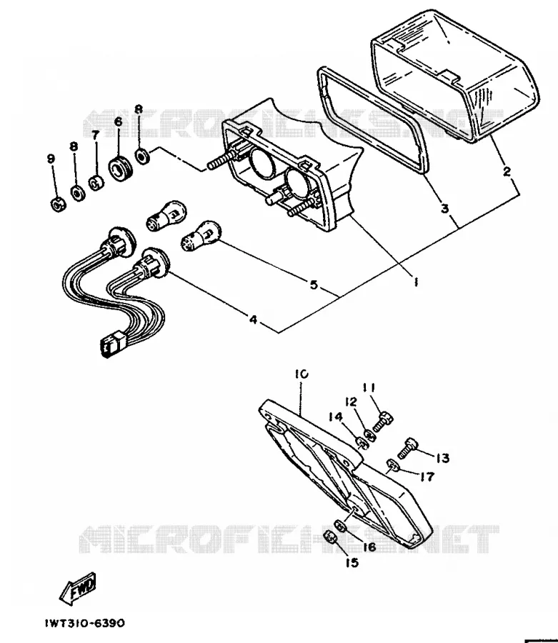 ACHTERLICHT Yamaha MOTO 350 1988 RDLC  RD350LCF (20KW)