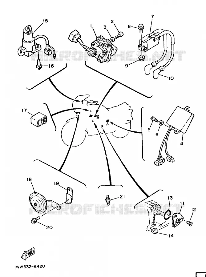 ELECTRISCH 2 Yamaha MOTO 350 1988 RDLC  RD350LCF (20KW)