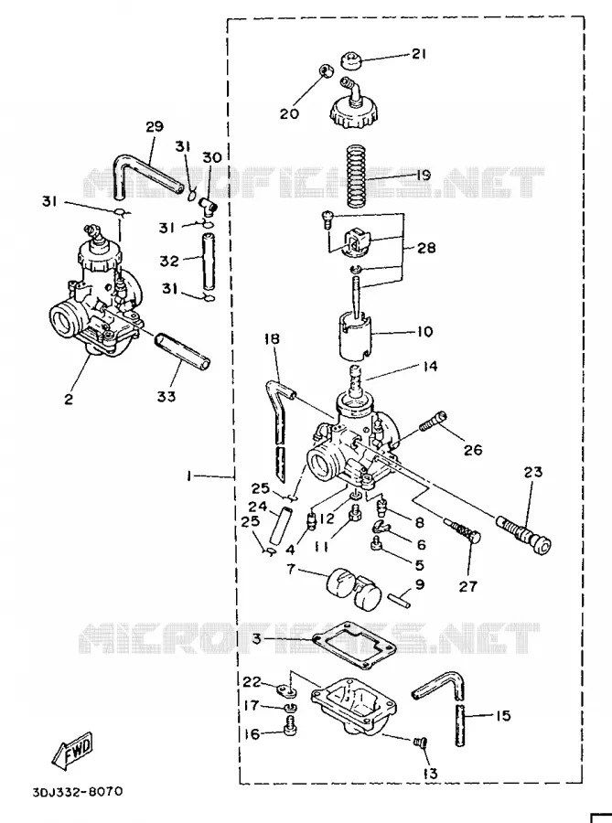 CARBURATEUR  Yamaha MOTO 350 1988 RDLC  RD350LCF (37KW)