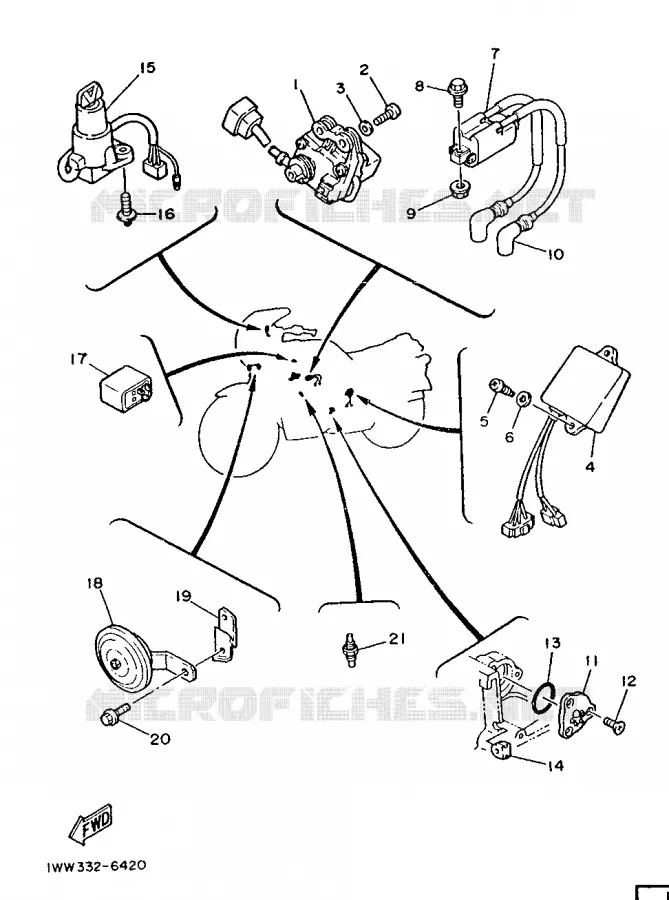 ELECTRISCH 2 Yamaha MOTO 350 1986 RDLC  RD350LCF(20KW)