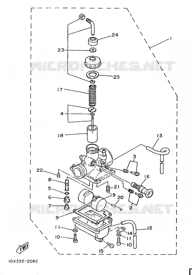 CARBURATEUR  Yamaha MOTO 75 1991 RDLC  RD75LC