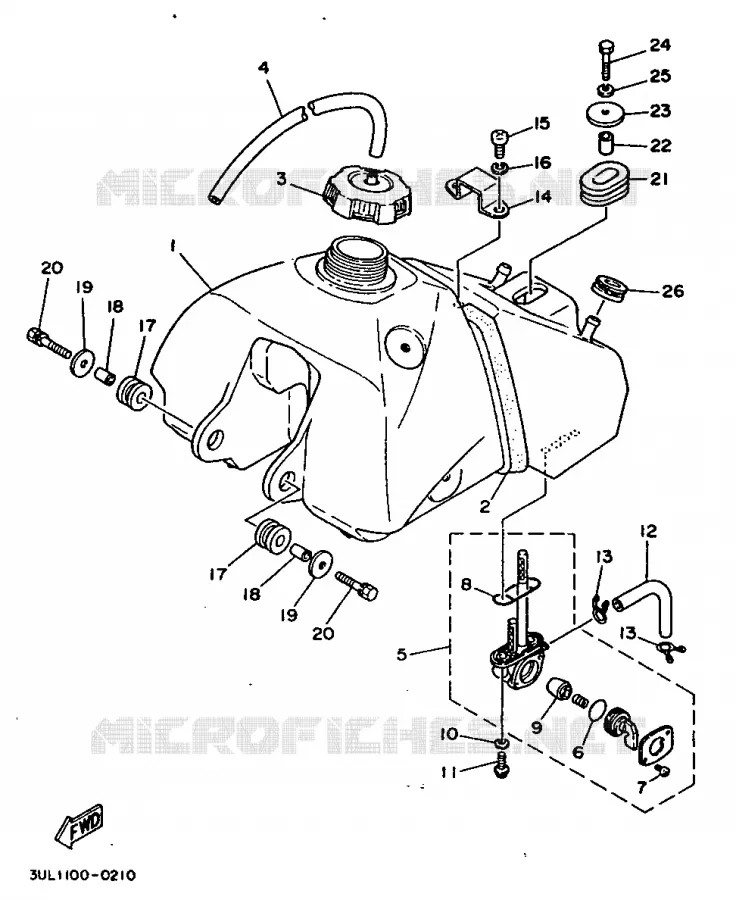 BENZINE TANK Yamaha MOTO 100 1996 RT  RT100H