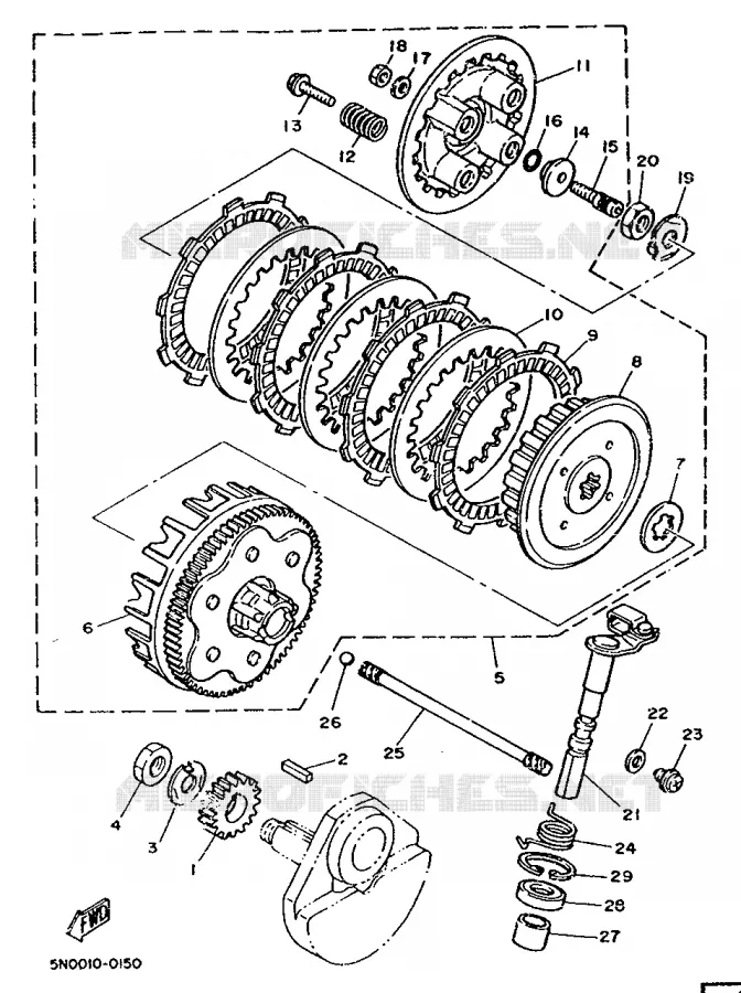 STARTMOTOR KOPPELINGS Yamaha MOTO 125 1989 SR  SR125