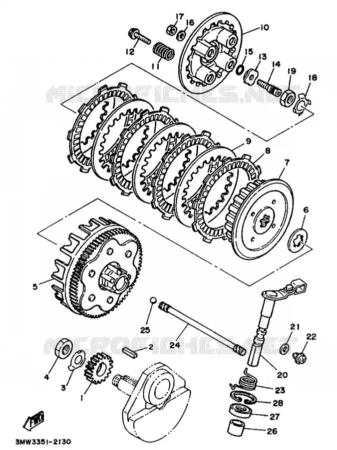 STARTMOTOR KOPPELINGS Yamaha MOTO 125 1992 SR  SR125