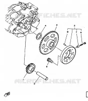 STARTMOTOR KOPPELINGS voor Yamaha SR125SP 1988