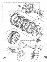 STARTMOTOR KOPPELINGS voor Yamaha SR125SP 1988
