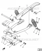 ACHTER SCHOKBREKER voor Yamaha SR125SP 1988