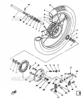 VOORWIEL voor Yamaha SR125SP 1988