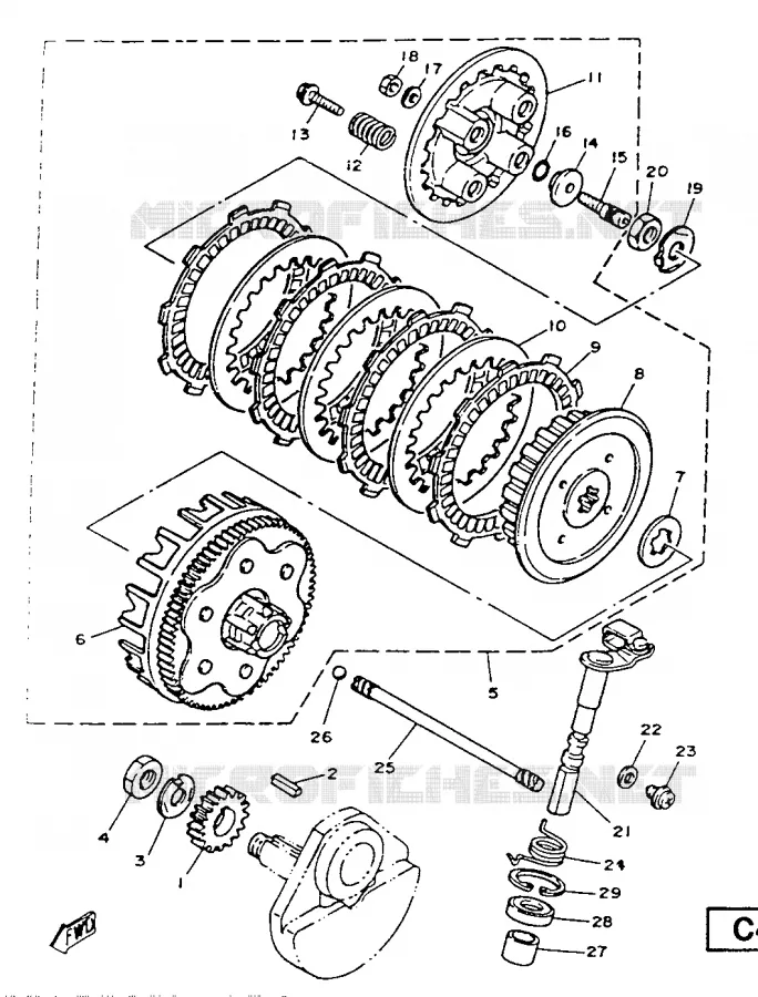 STARTMOTOR KOPPELINGS Yamaha MOTO 125 1988 SR  SR125SP