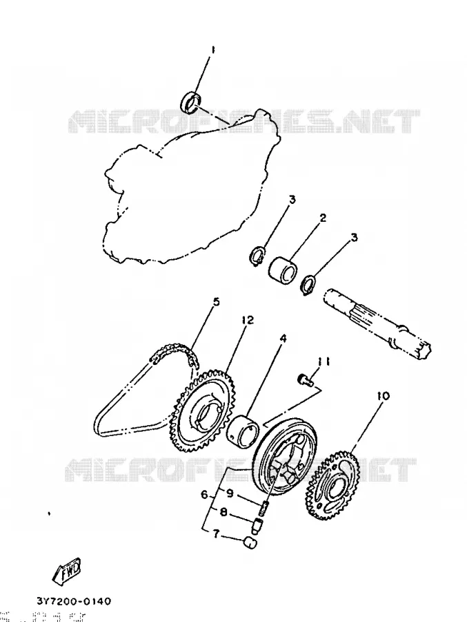 STARTMOTOR KOPPELINGS Yamaha MOTO 250 1991 SR  SR250