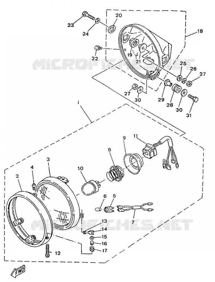KOPLAMP Yamaha MOTO 250 1996 SR  SR250