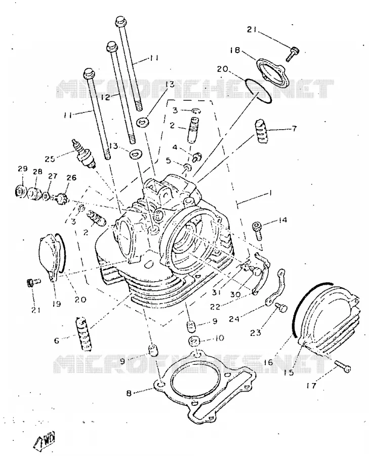 CILINDERKOP Yamaha MOTO 250 1996 SR  SR250