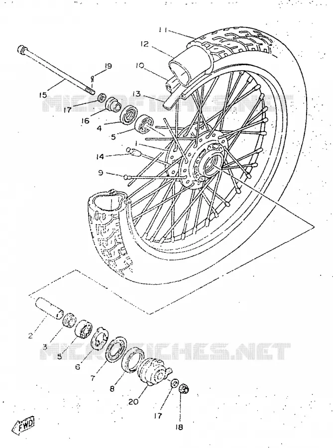 VOORWIEL Yamaha MOTO 250 1996 SR  SR250